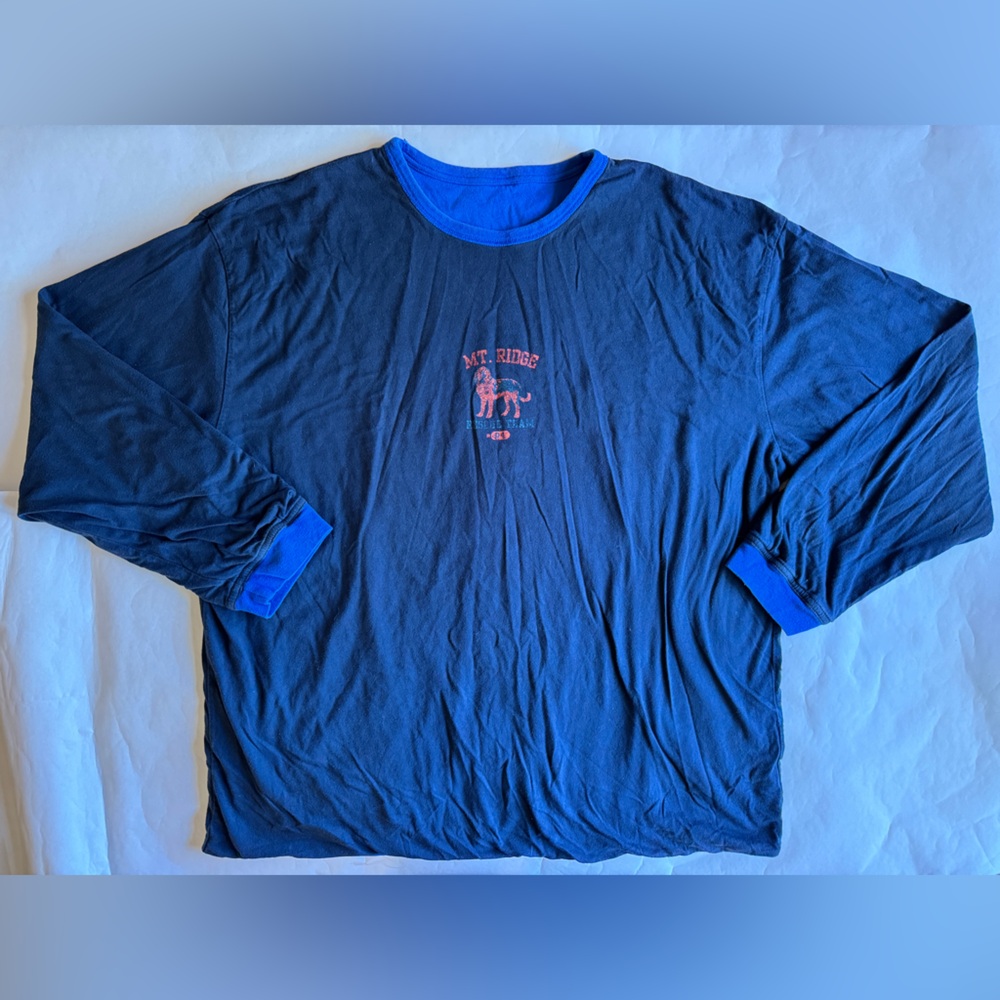 GAP Vintage Reversible Blue Long Sleeve Tee Shirt